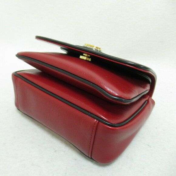 Gucci chain Shoulder Bag leather red black - Picture 4 of 9